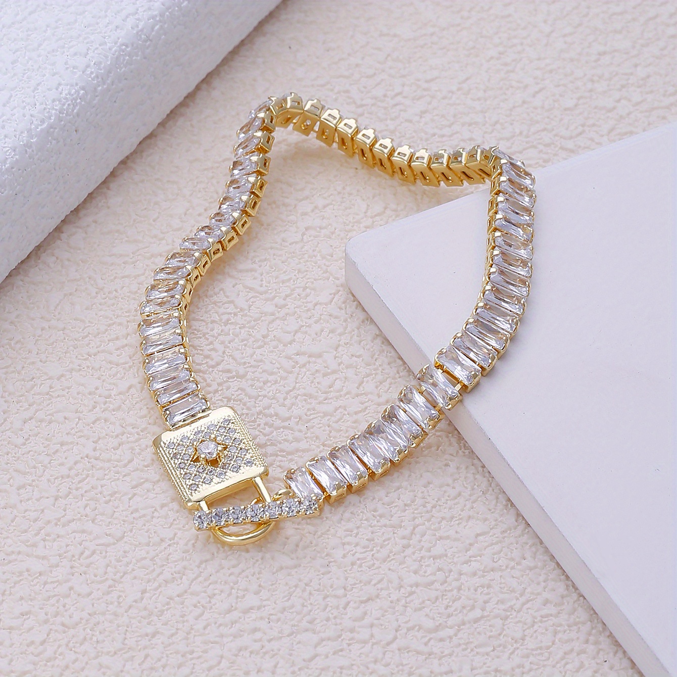 Men's Rectangular Zirconia Personality Bracelet